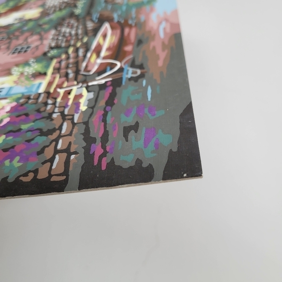 Village Canal Paint by Numbers 14 by 11 Acrylic Painting Finished - Picture 4 of 15